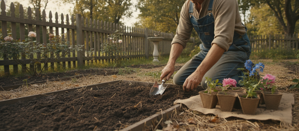 Preparing soil for garden perennials