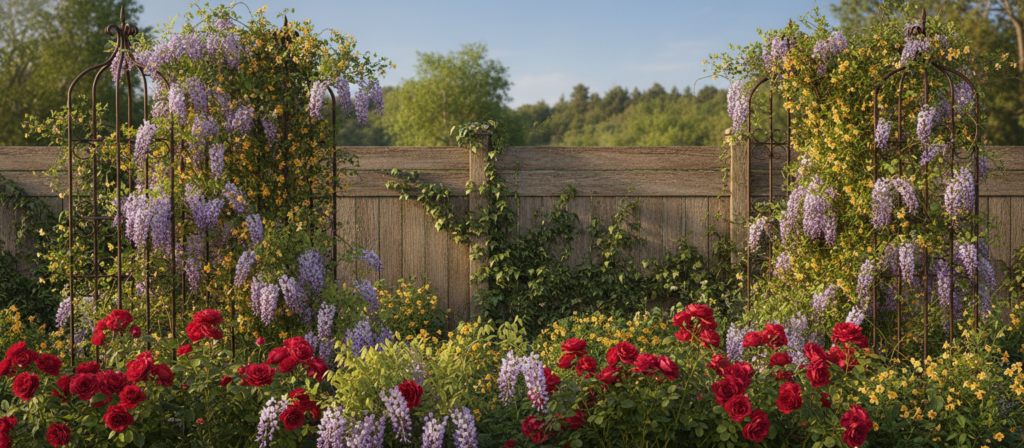climbing flowers for fences and trellises