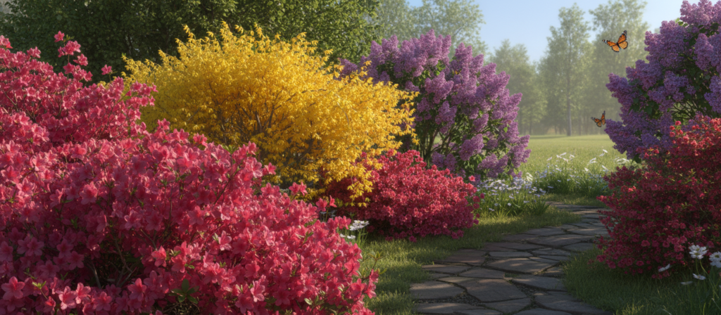 flowering shrubs with colorful blooms
