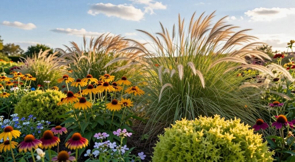 flowers that pair well with ornamental grasses