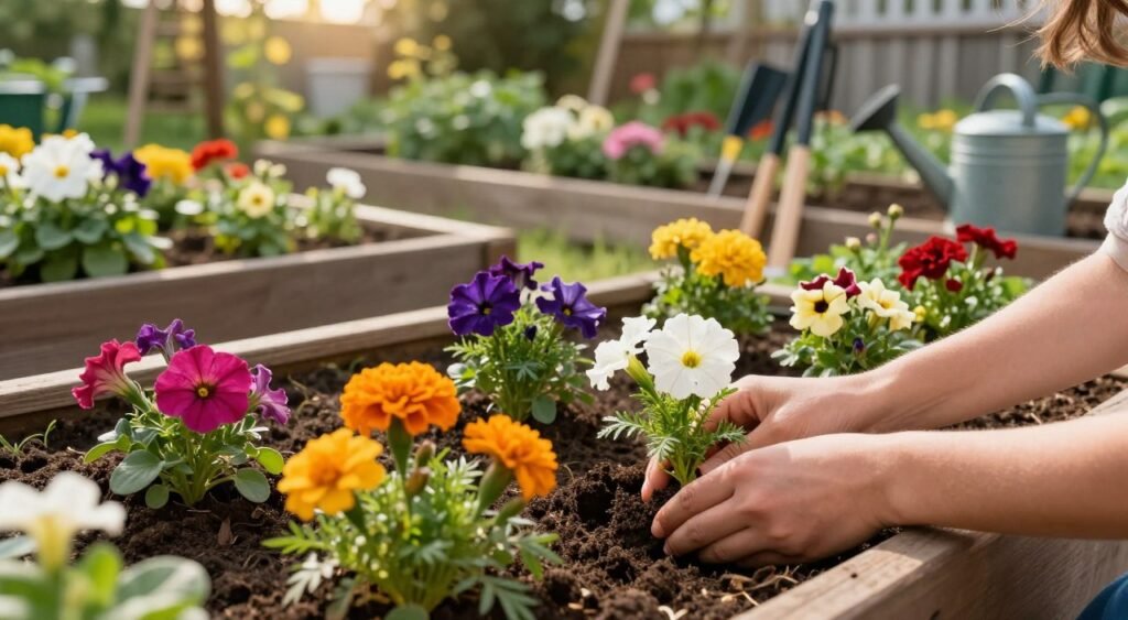 how to grow flowers in raised garden beds