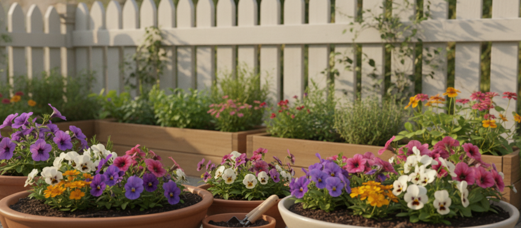 space-saving garden flowers