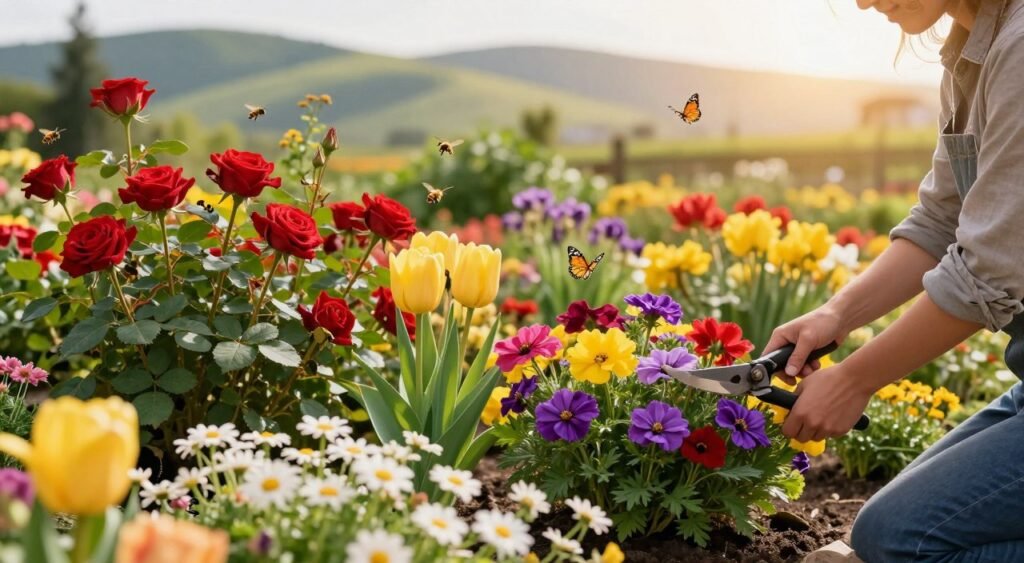 vibrant flower garden