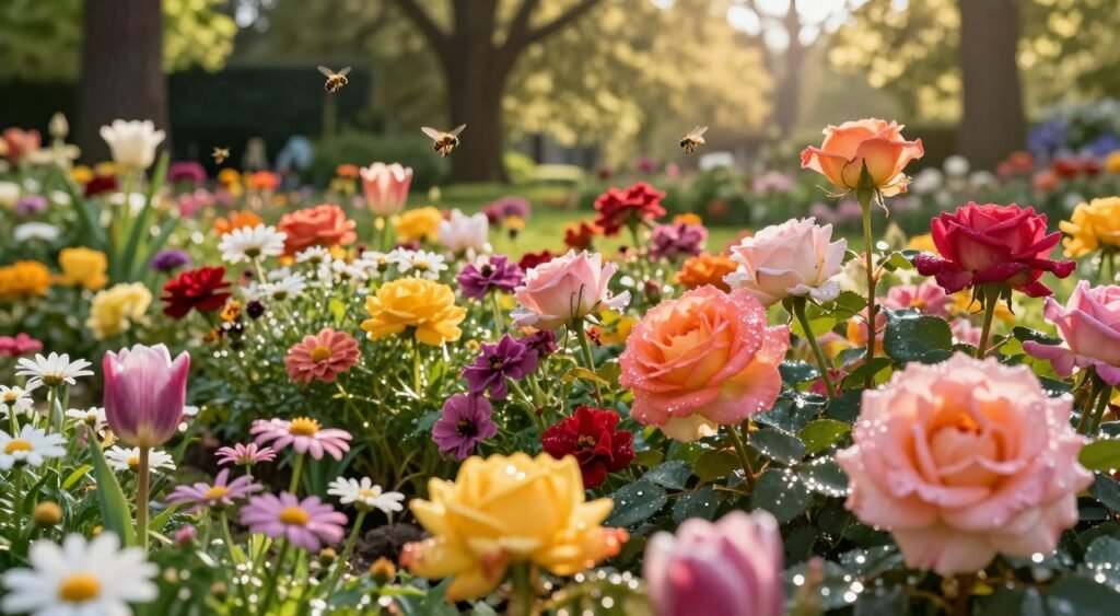 vibrant flower garden