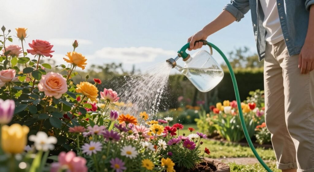 watering flower beds