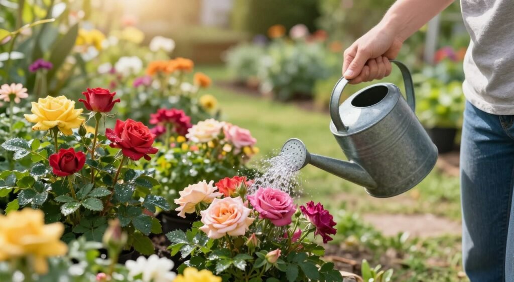 watering flowers correctly
