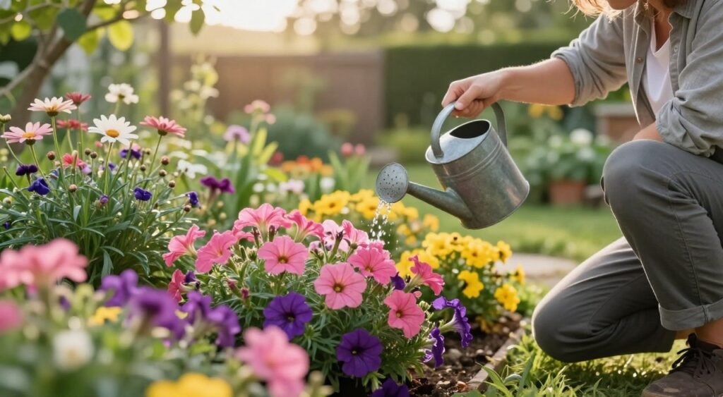 watering garden plants