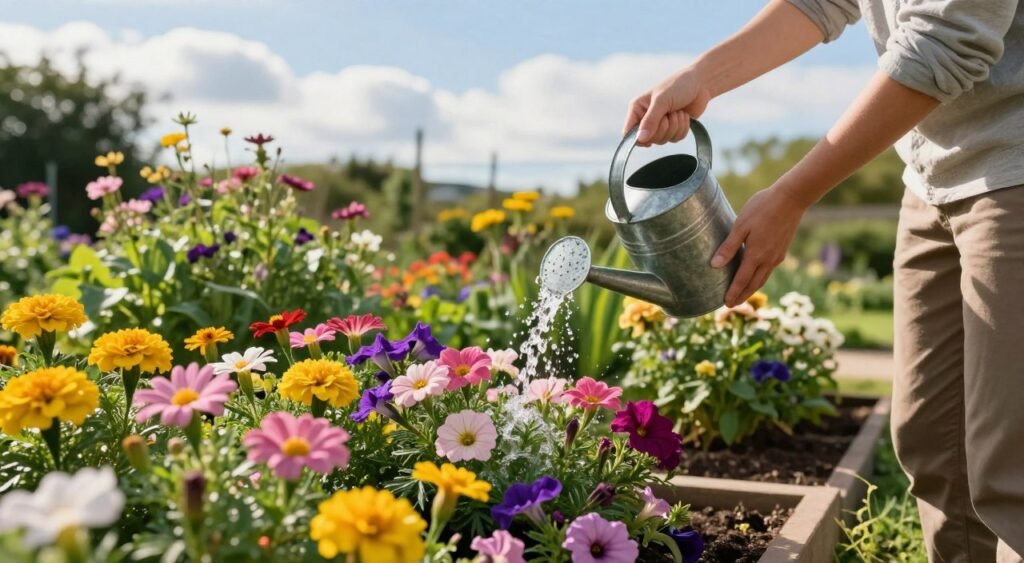 watering garden plants